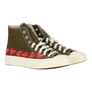 Converse X Comme des Gracons heart green high tops size 10
